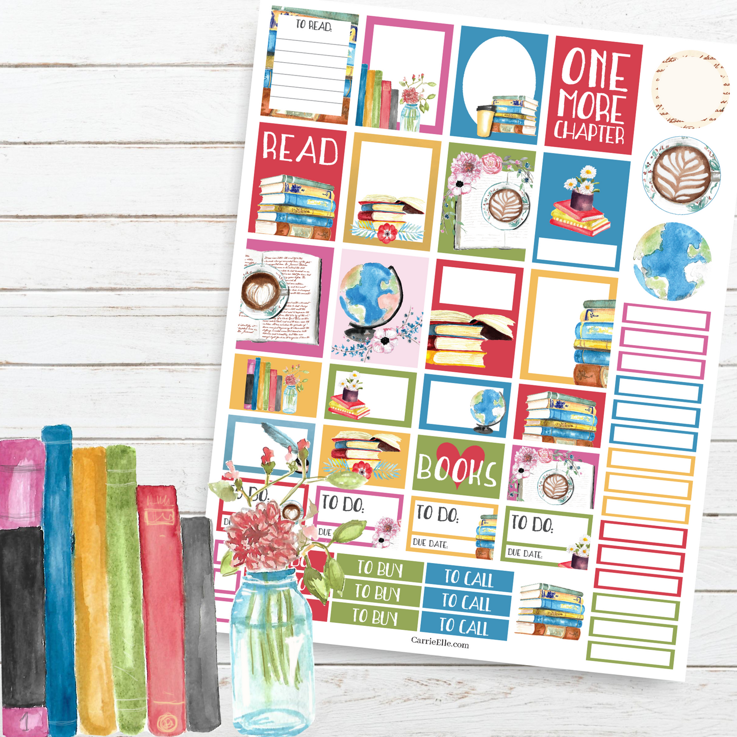 Printable Book Lover Planner Stickers