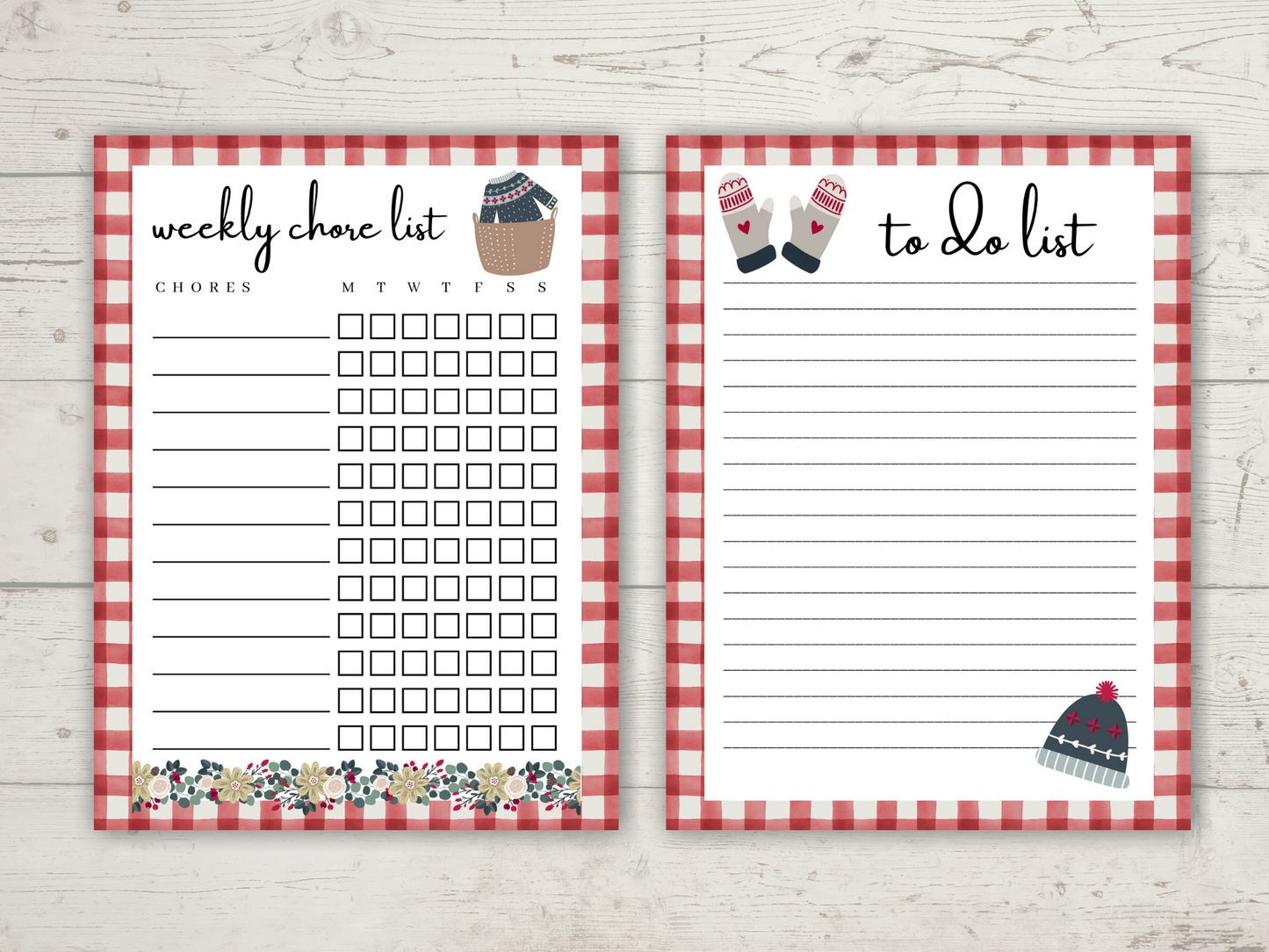 Printable Farmhouse Christmas Planner Inserts for Happy Planner