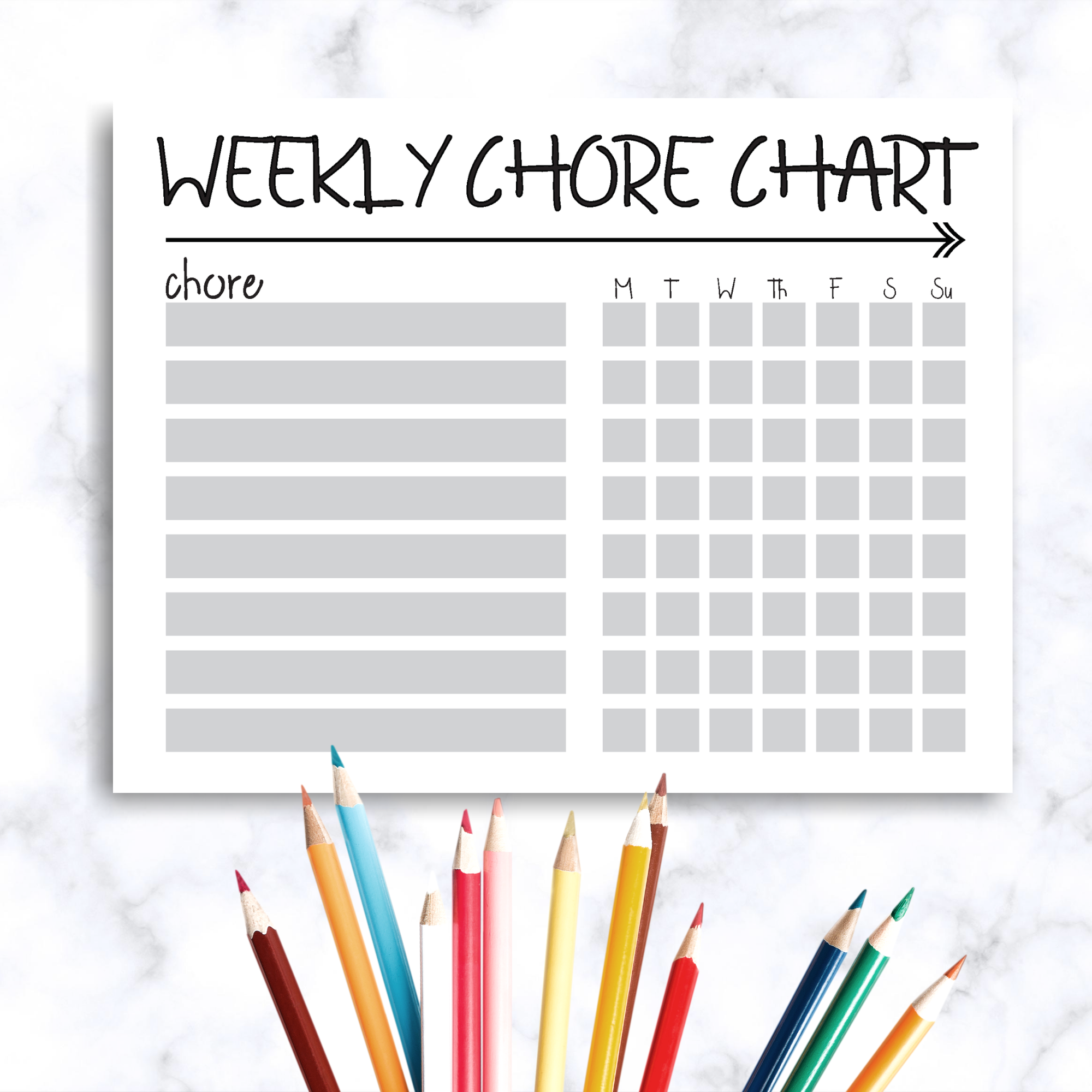 Printable Black and White Chore Chart for Kids – Carrie Elle