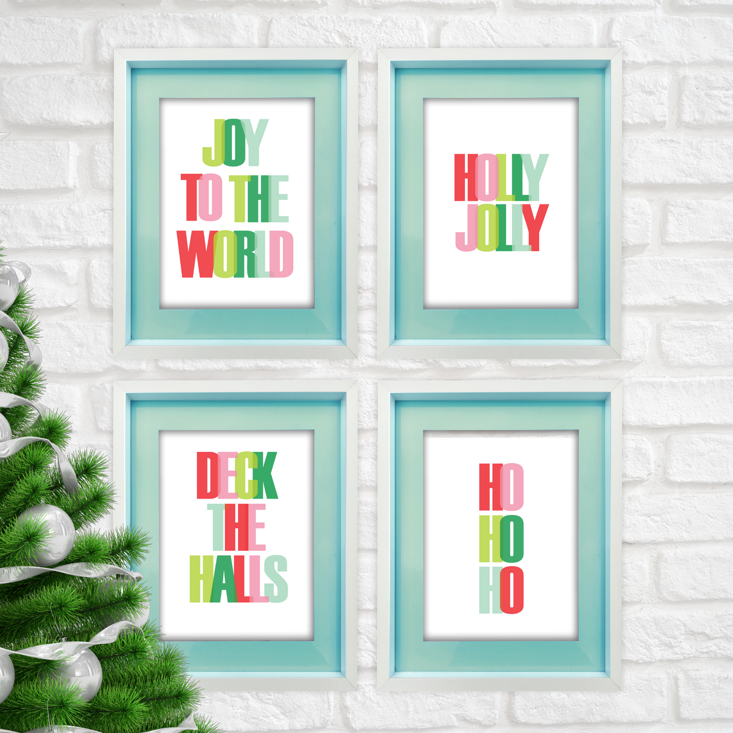 Printable Christmas Sayings 8x10 Wall Art - Set of 4