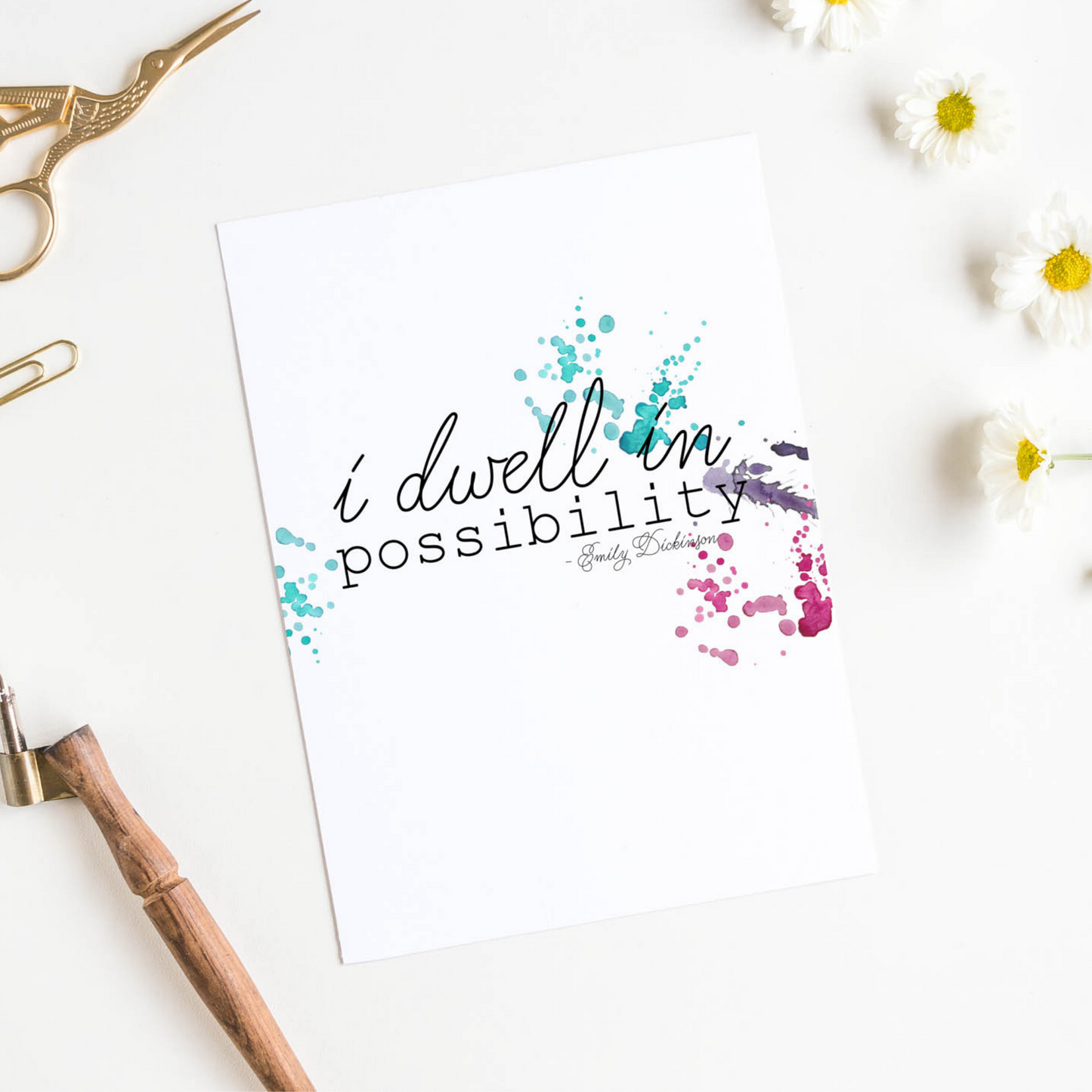"I dwell in possibility" Quote by Emily Dickinson 8x10 Wall Art