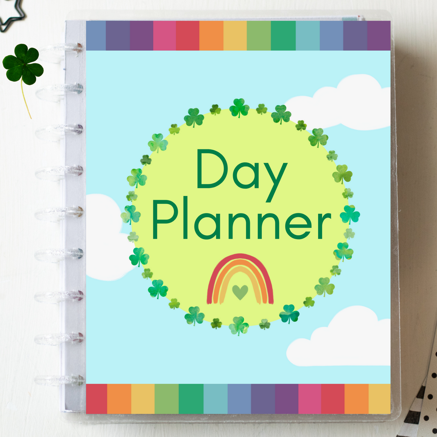 Printable Rainbow Shamrock Planner Inserts for Happy Planner