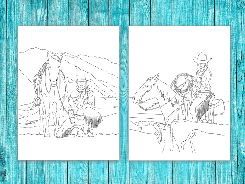 cowboy and cowgirl coloring pages