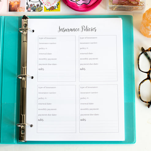 Printable Black and White Home Organization Binder – Carrie Elle
