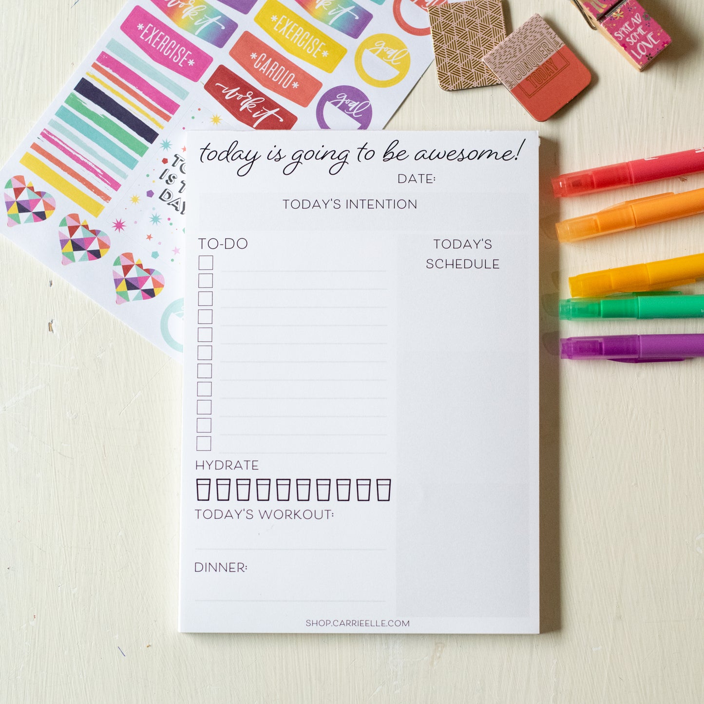 Daily A5 Planner Notepad Black and White FREE SHIPPING