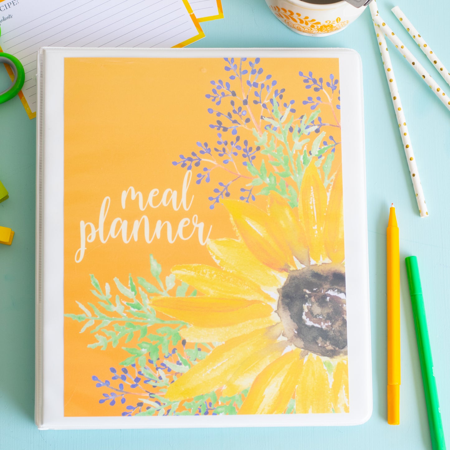 Printable Summer Sunflower Meal Planner