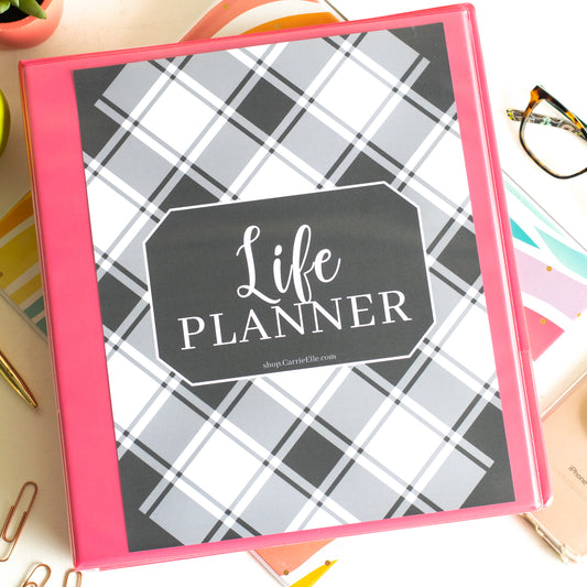 Printable 8.5x11 Black and White Day Planner
