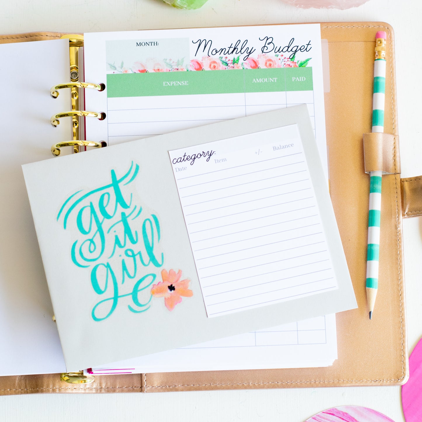 Printable A5 Spend Well Budgeting Planner Inserts {Floral Geo}