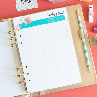 Printable A5 Spend Well Budgeting Planner Inserts {Wild Thing} – Carrie ...