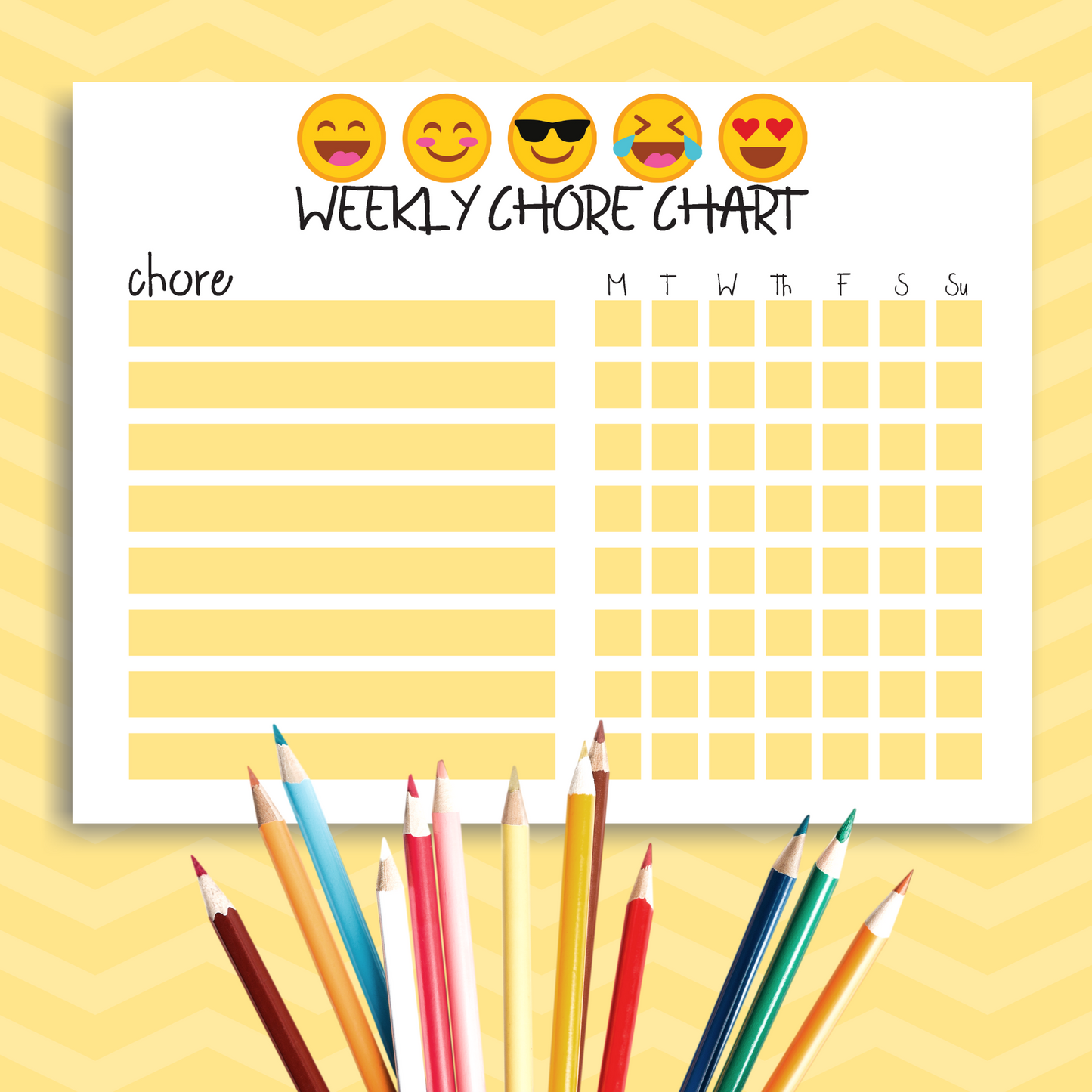 Printable Emoji Chore Chart for Kids