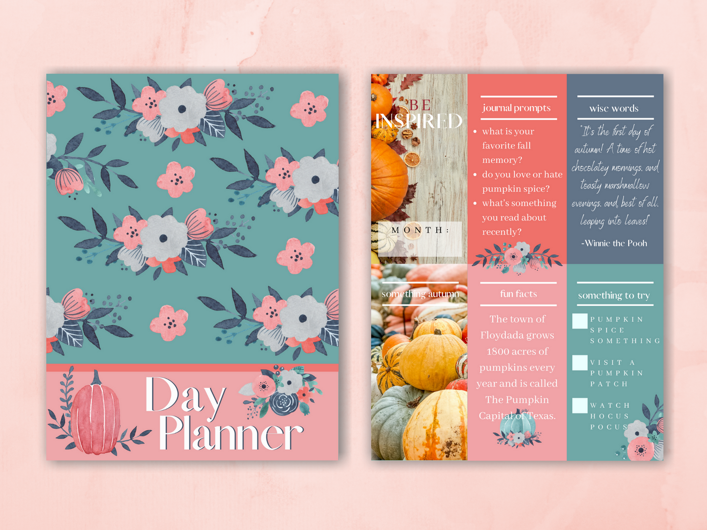Printable Fall Pumpkin Planner Inserts for Happy Planner