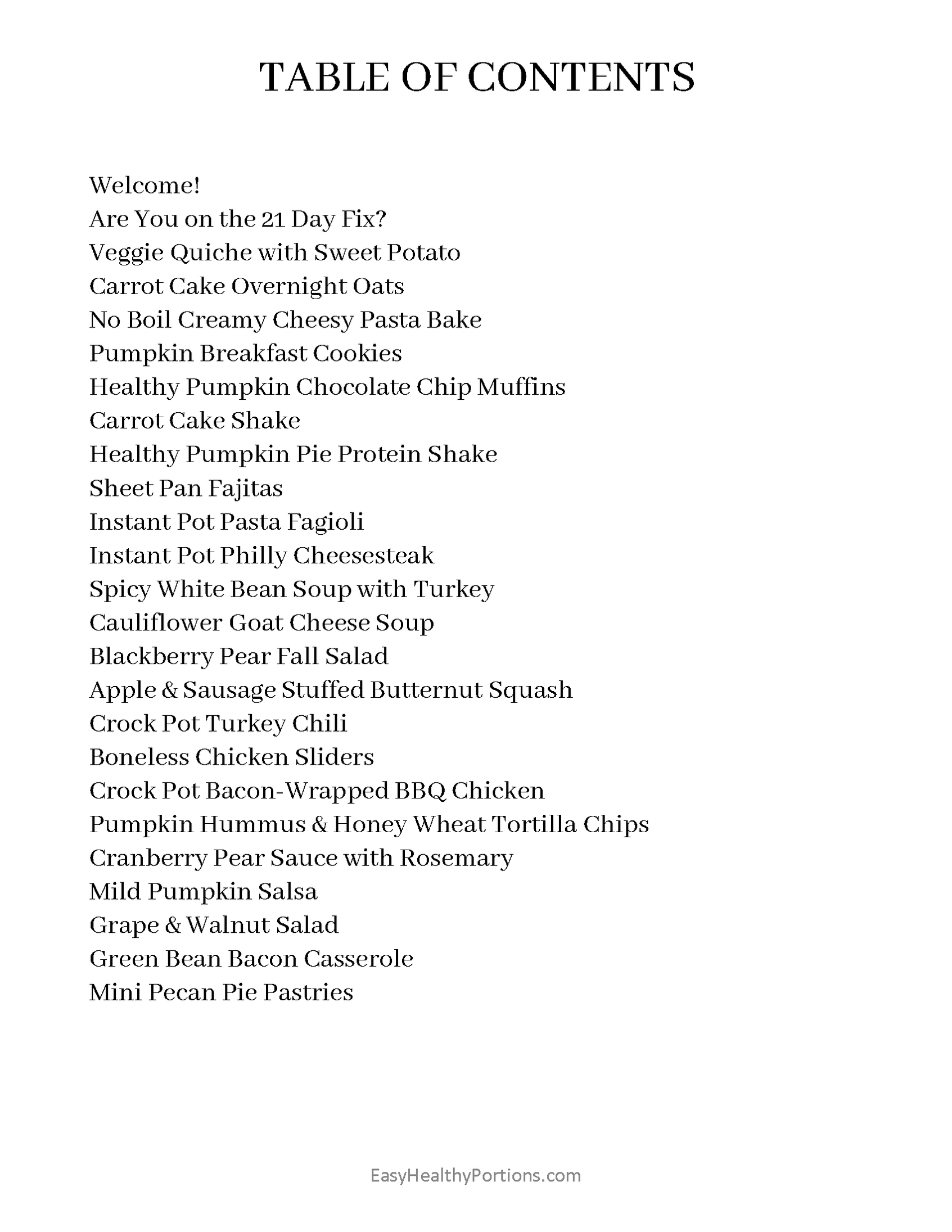 Fall Recipe Ebook Family-Friendly Fall Recipes eBook – Carrie Elle