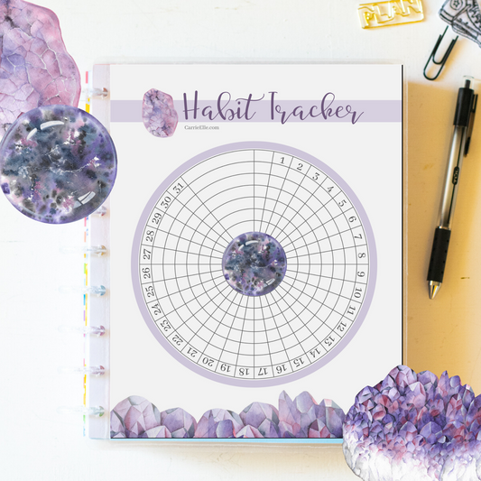 Crystal Monthly Habit Tracker for Happy Planner