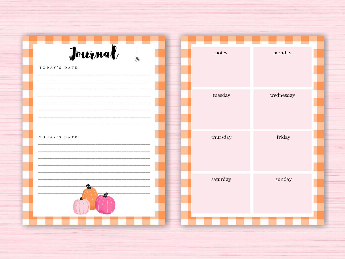 Printable Pink Halloween Planner Inserts for Happy Planner