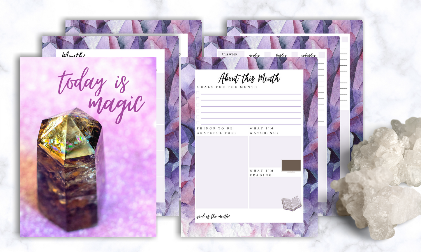 Crystal Day Planner Inserts for Happy Planner