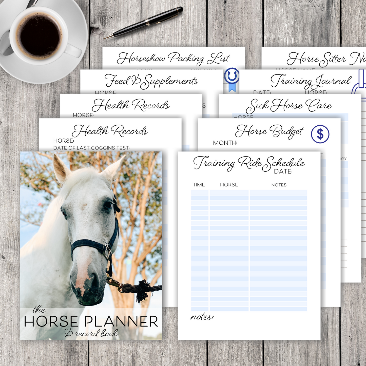 8.5x11 Horse Planner and Record Book