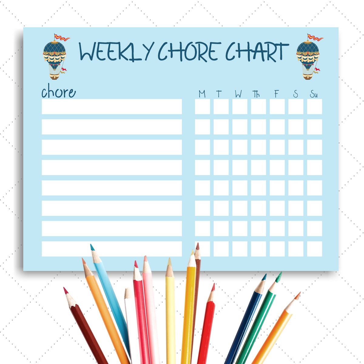 Printable Black and White Chore Chart for Kids