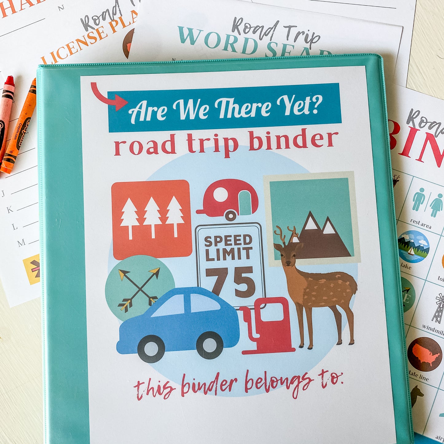 Printable 8.5x11 Road Trip Activity Binder for Kids