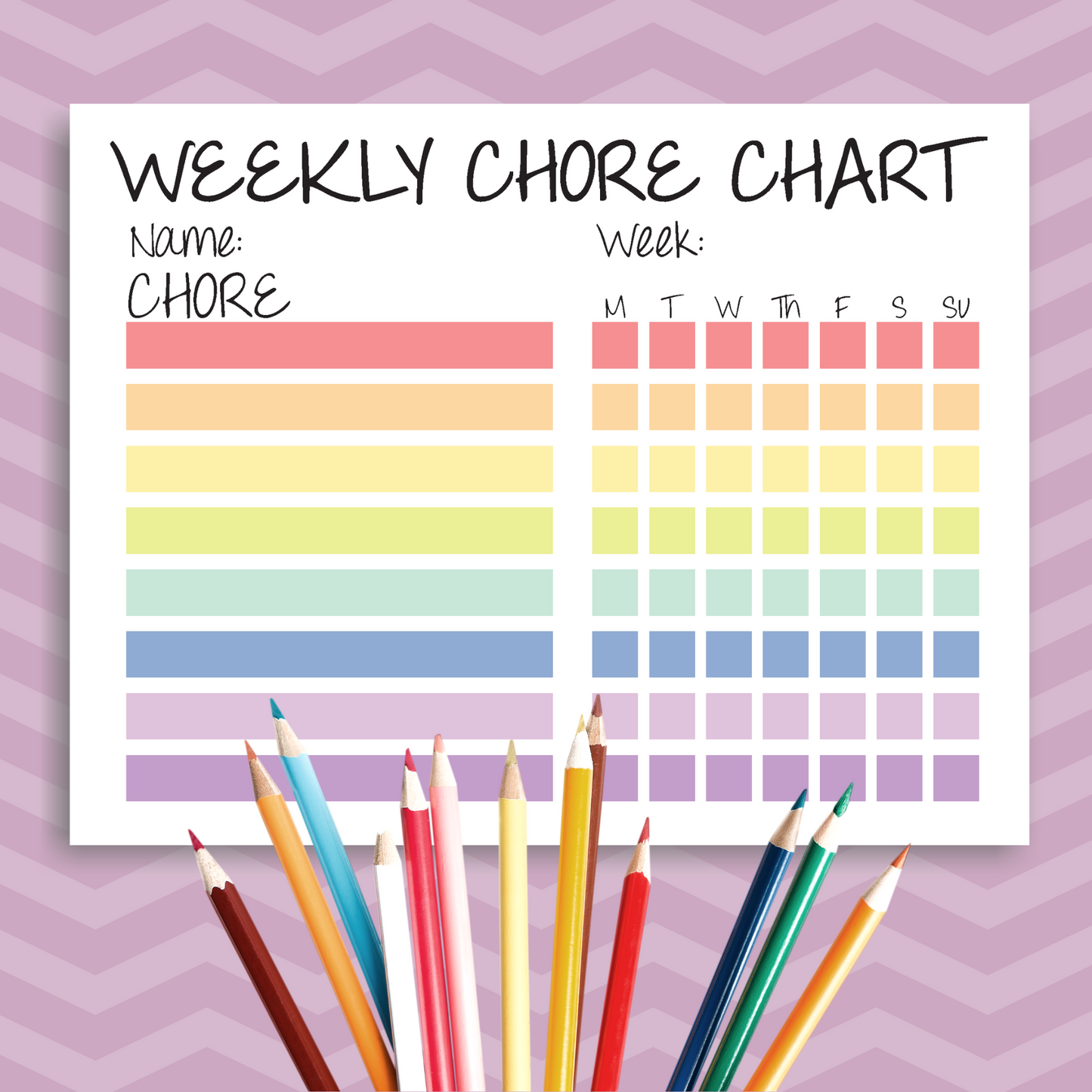 Printable Rainbow Chore Chart for Kids