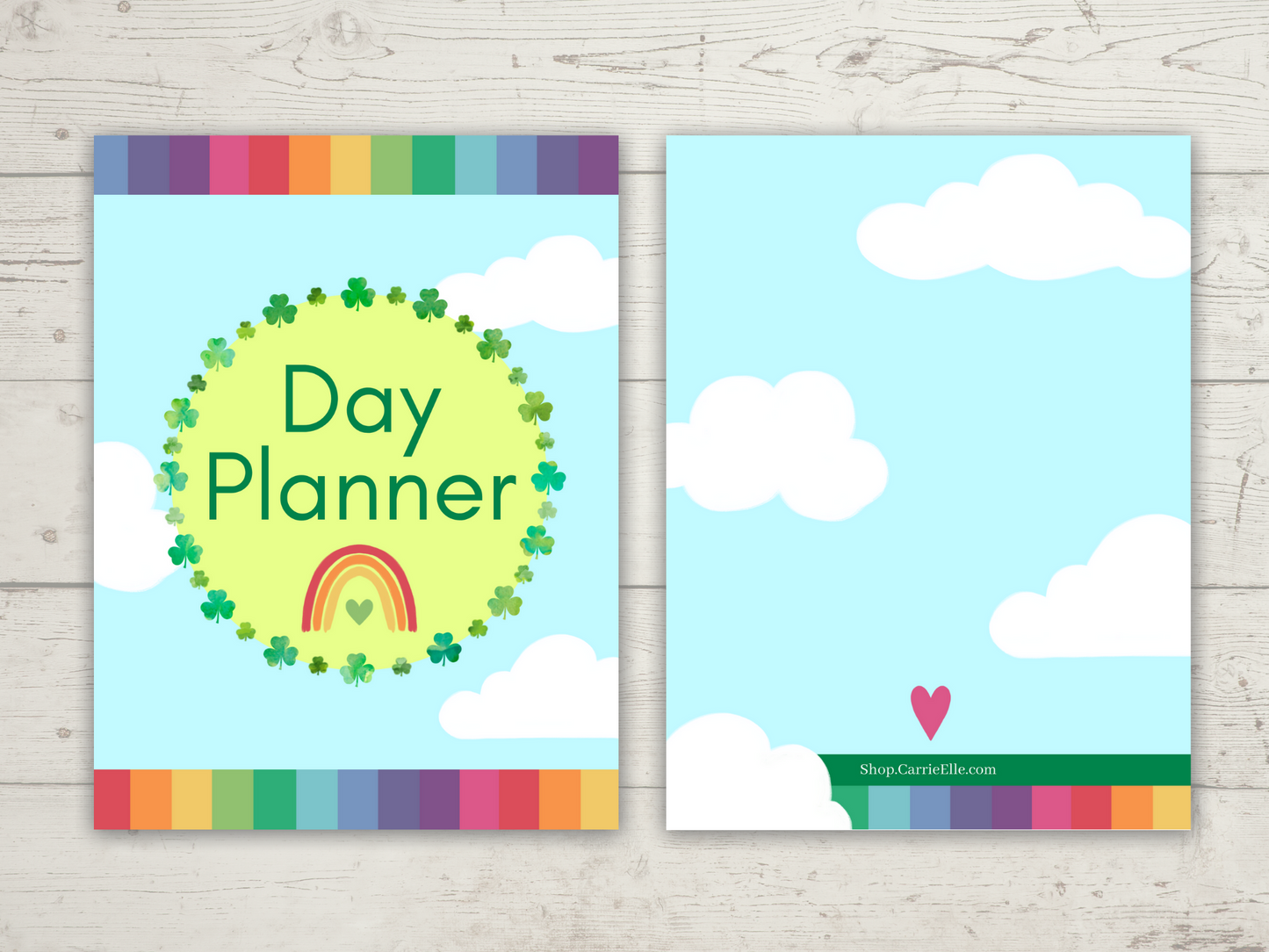 Printable Rainbow Shamrock Planner Inserts for Happy Planner