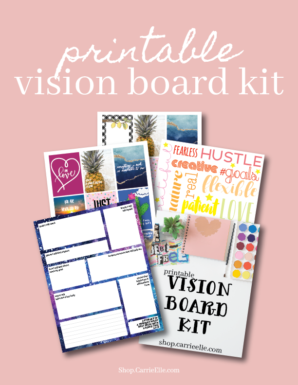 Printable Vision Board Template - Carrie Elle
