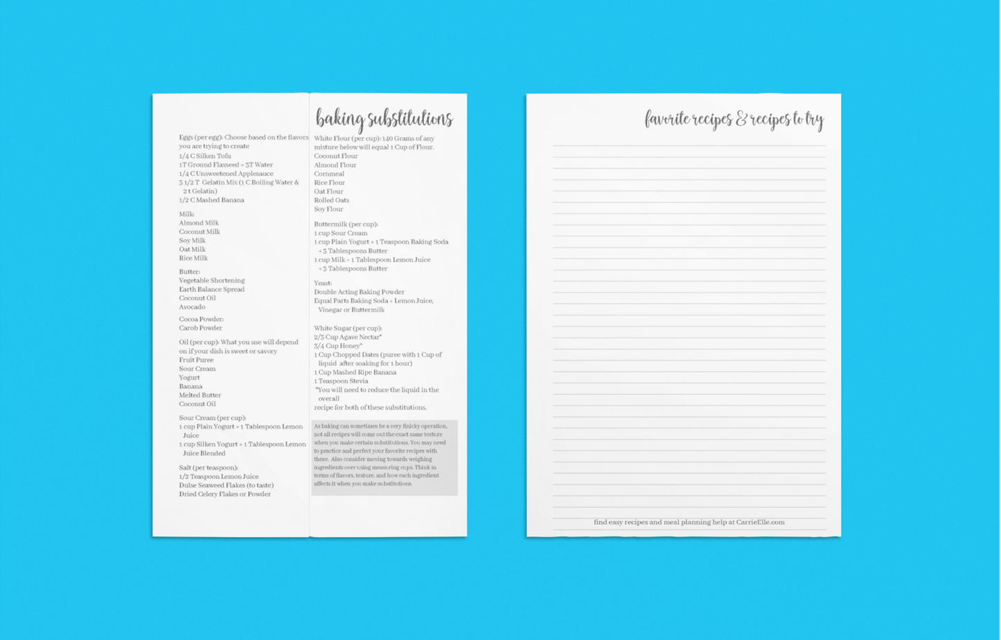 Printable A5 Black and White Meal Planner Inserts