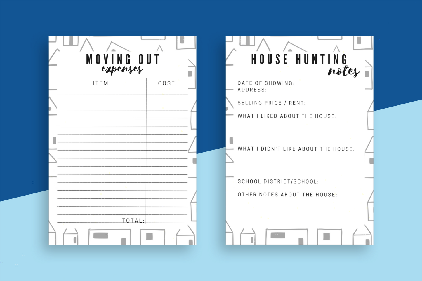 Moving Planner Inserts for Happy Planner or Disc Planner